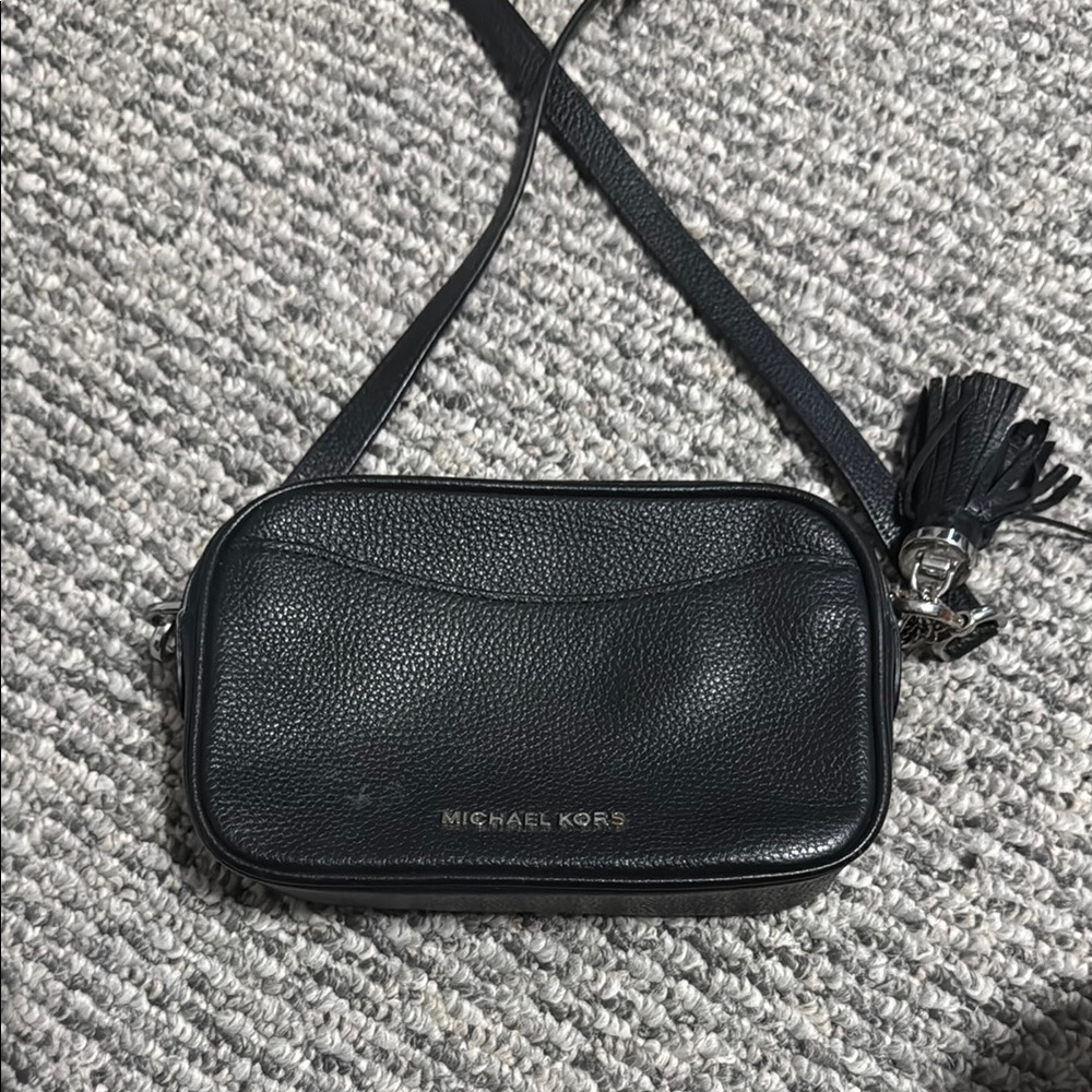 Michael Kors Black Leather Crossbody Bag